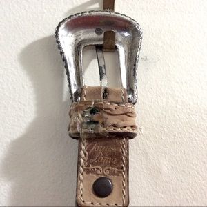 Vintage Tony Lama leather braid detail belt